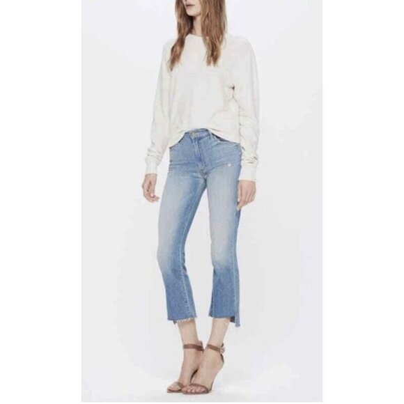 MOTHER The Insider Crop Step Fray Jeans Shake Well Size 30 High rise Bootcut - Picture 1 of 10